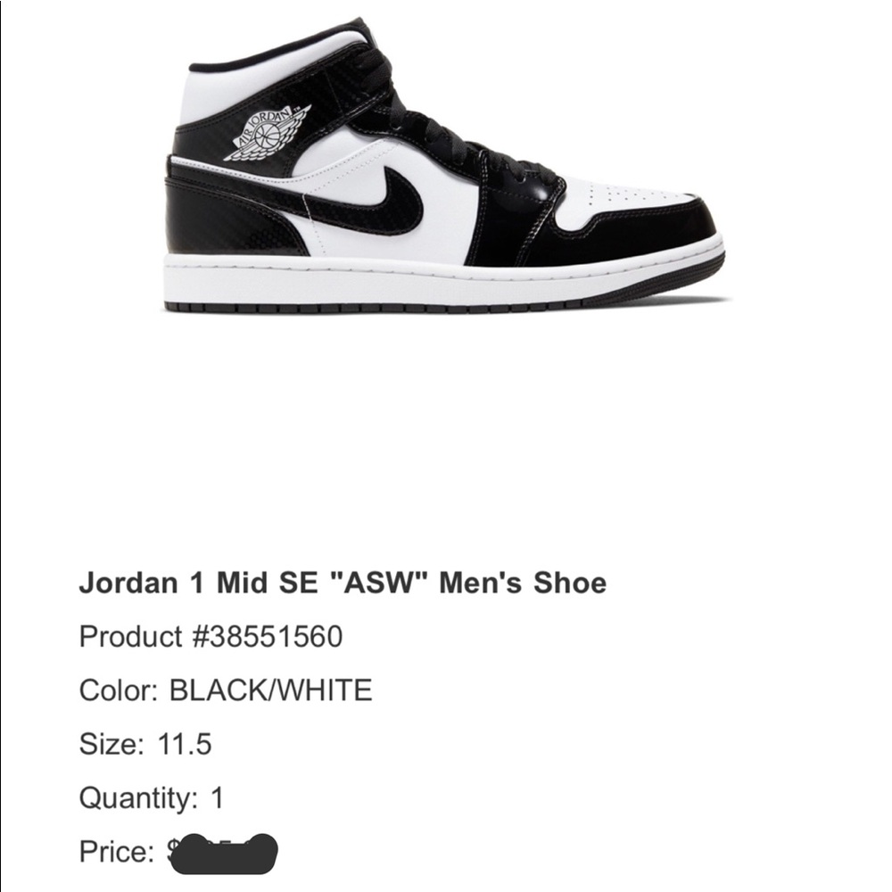 Nike Air Jordan 1 Mid All Star Weekend Black/White - Picture 13 of 15